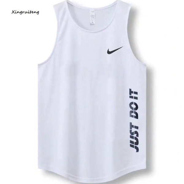 Майка Мужской Nike белый, размер 46 Полиэфирное волокно Спортивный ...