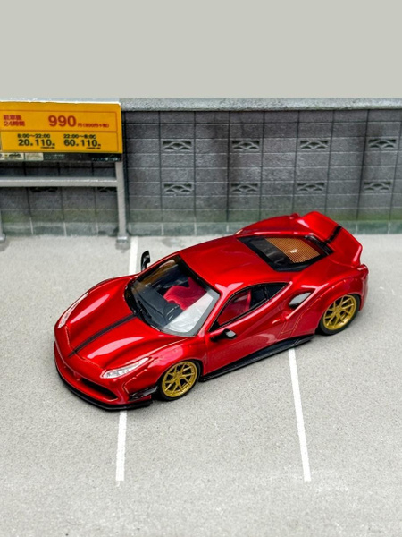 Машинка CM MODEL 1/64 CM Ferrari LBWK 488 Widebody Metallic red Die ...