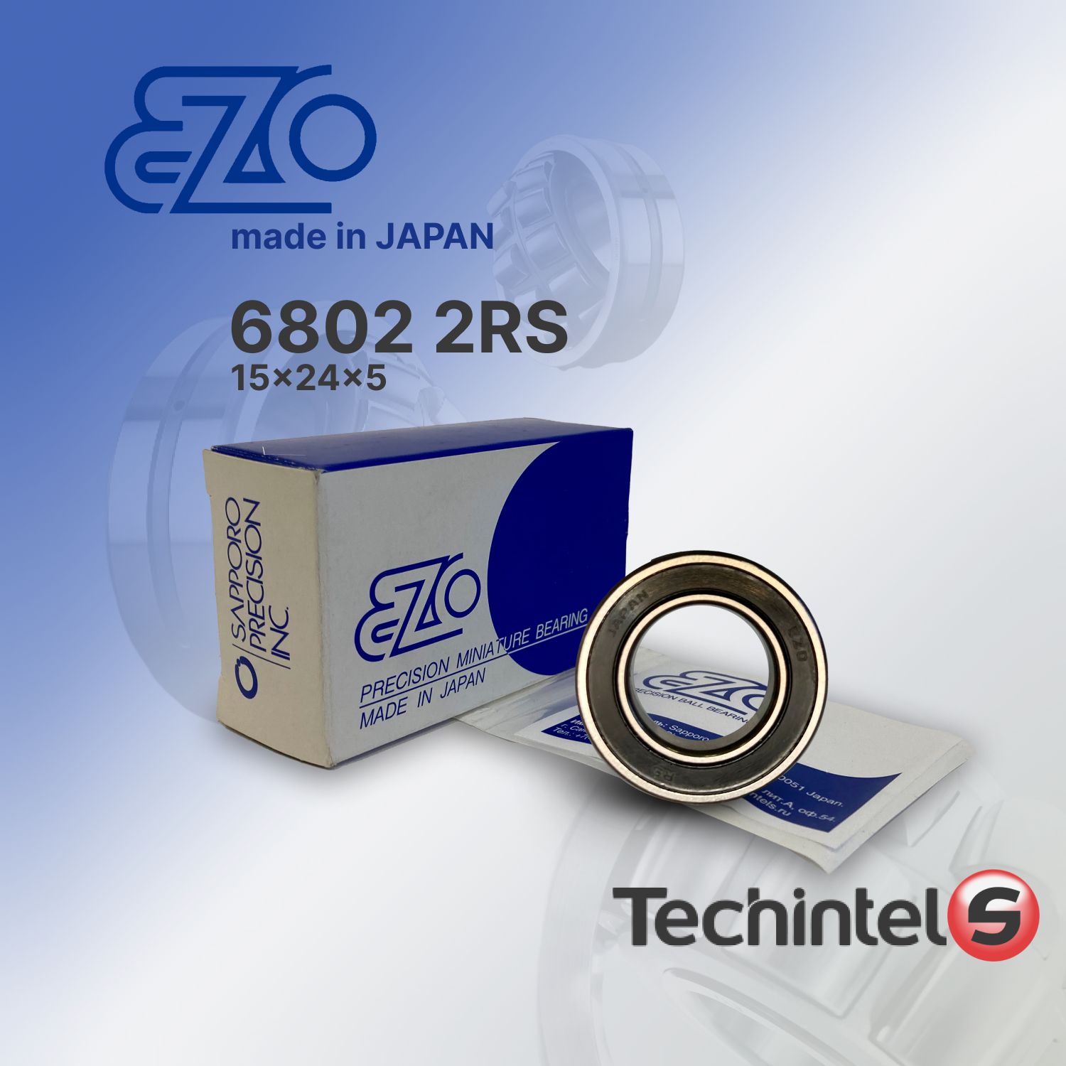 Подшипник EZO 6802 2RS 15х24х5