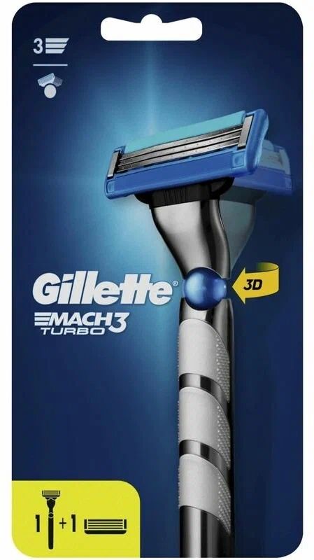 GilletteМужскаябритваMach3Turbo,с2сменнымикассетами