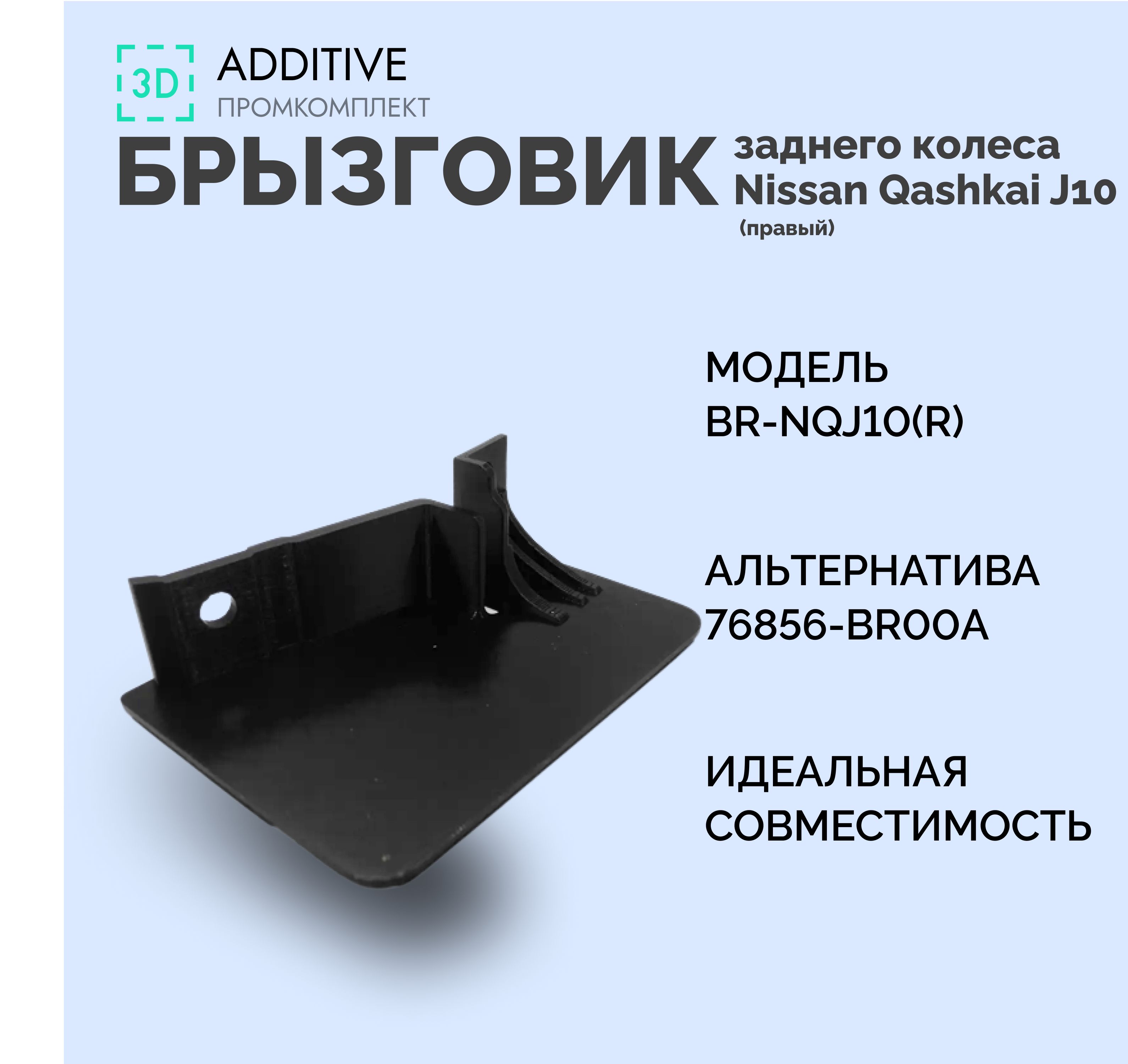 Передний брызговик крыла заднего колеса для Qashqai J10 + рест. (правый)  76856-BR00A арт. BR-NQJ10(R) - арт. BR-NQJ10(R) - купить по выгодной цене в  интернет-магазине OZON (1420785294)