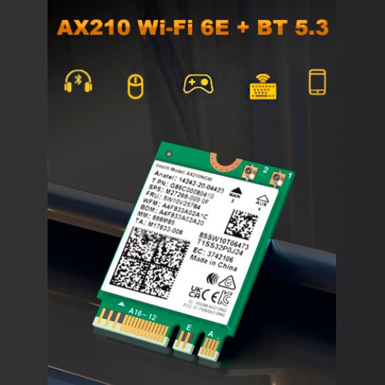 Wi-Fi-адаптер AX210NGW Wi-Fi 6E + Bluetooth 5.3 адаптер для ноутбука; компьютера