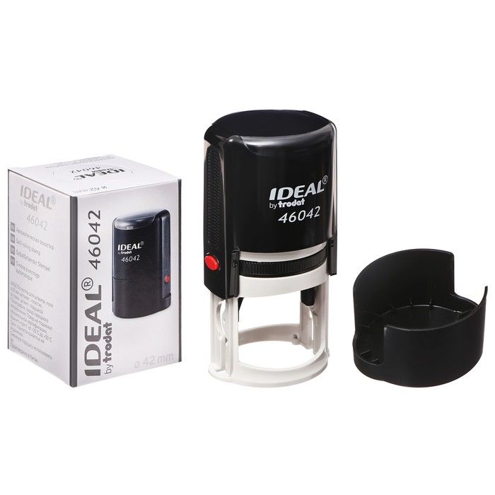 Оснастка для круглой печати автоматическая Trodat IDEAL 46042, диаметр 42 мм, с крышкой, корпус черный