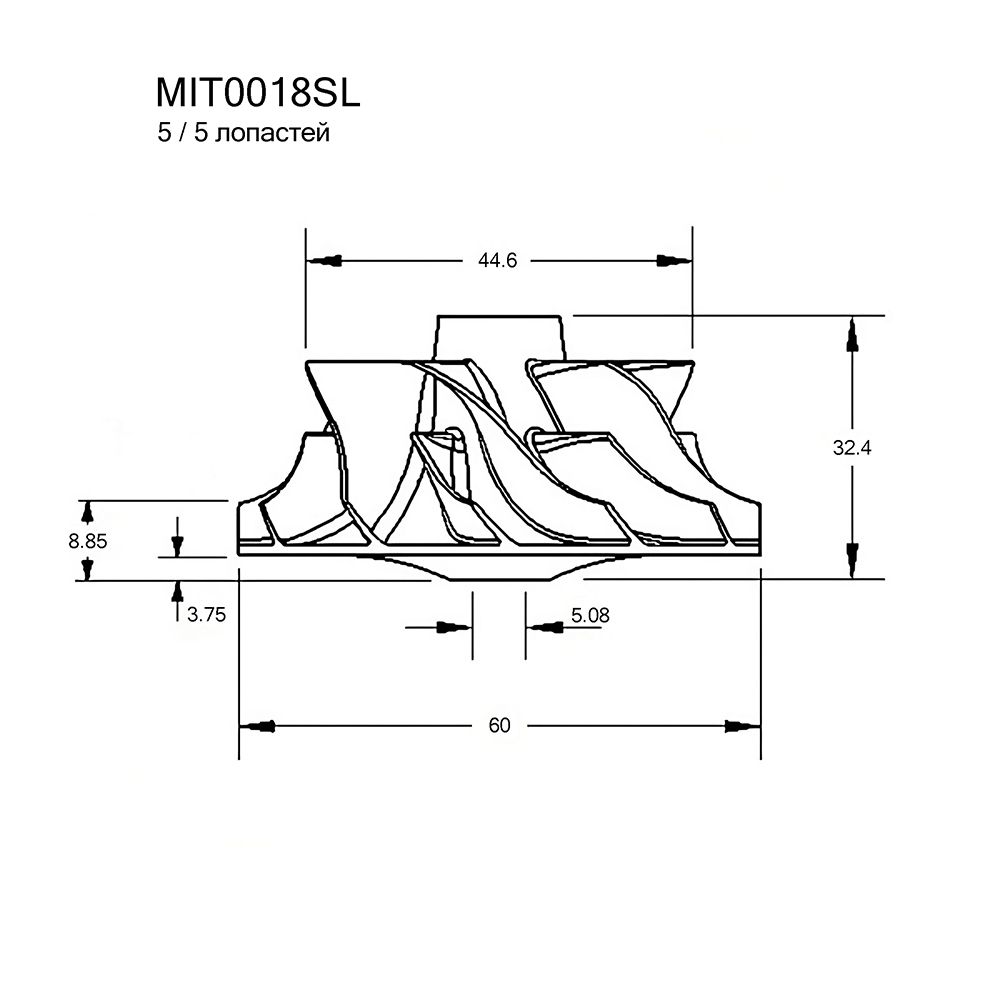 Крыльчатка турбокомпрессора, артикул MIT0018SL KRAUF 1 штука