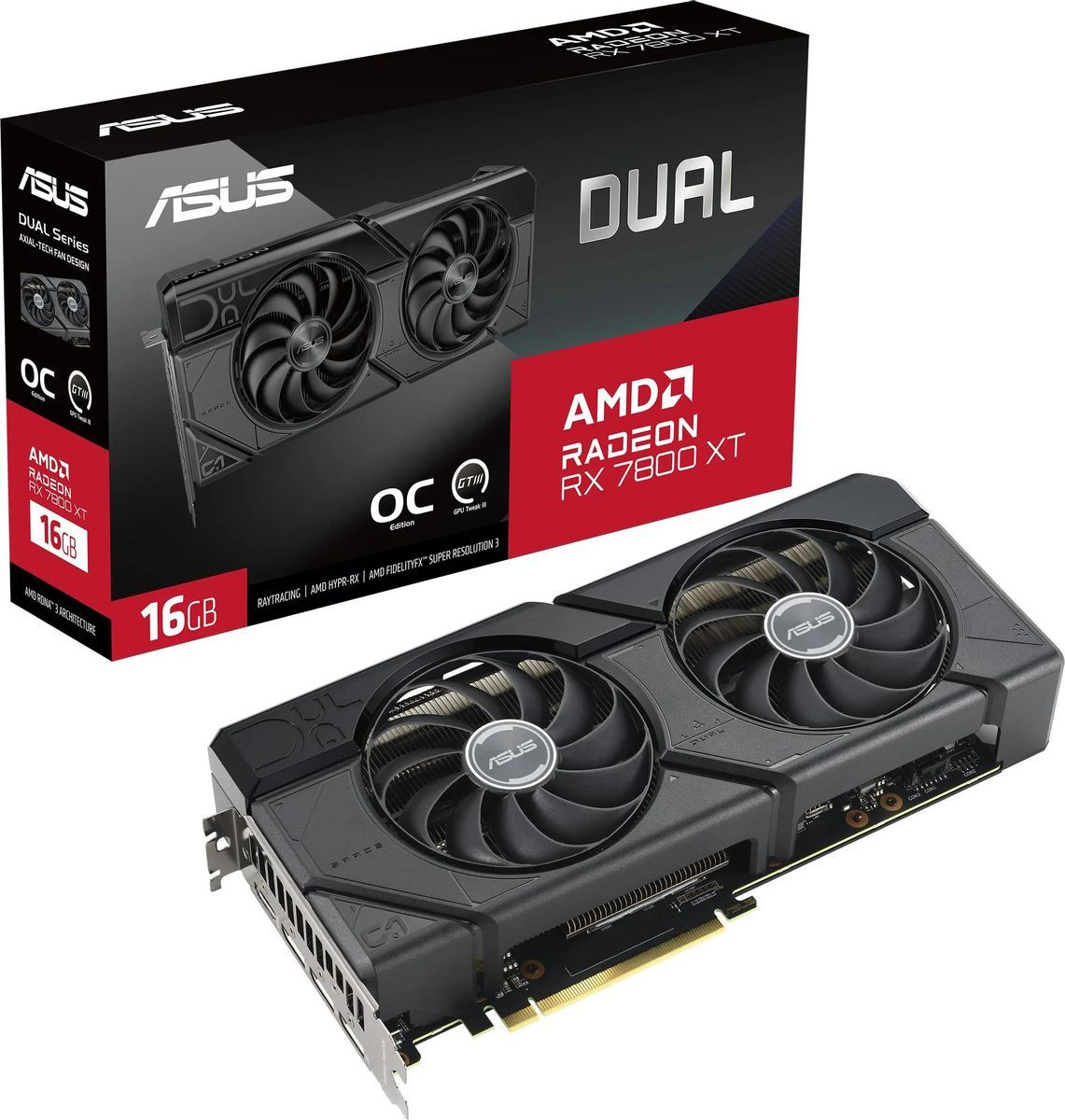 ASUSВидеокартаRadeonRX7800XTDualOCEdition16ГБ(DUAL-RX7800XT-O16G)