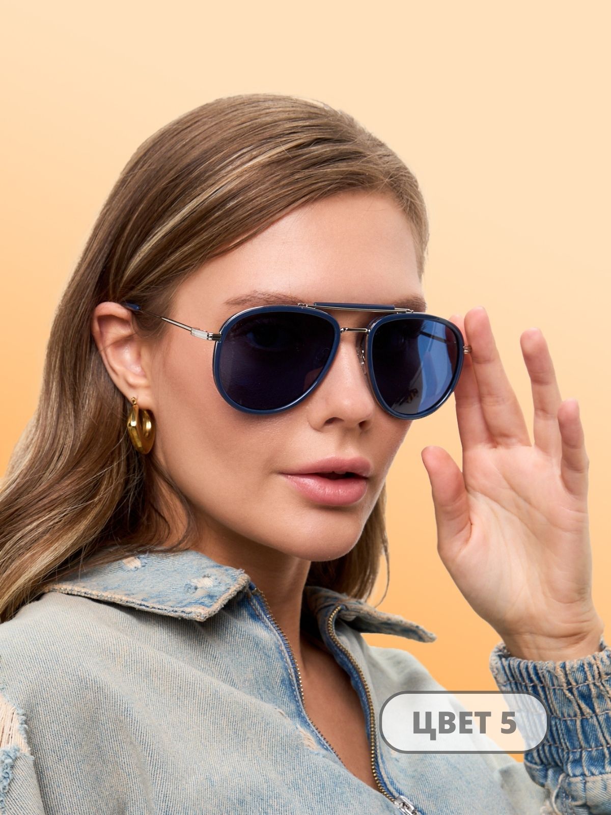 Солнцезащитные очки DORIZORI унисекс на широкий тип лица 3367 Purple модель 19 цвет 5