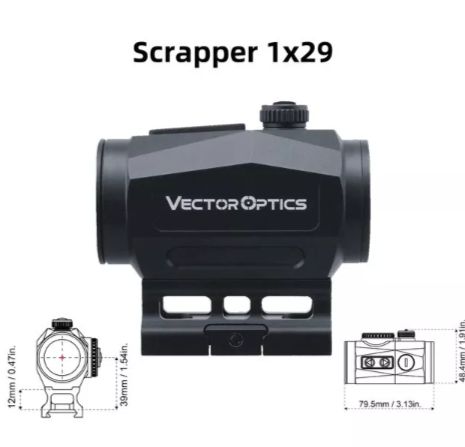 Прицел коллиматорный Vector Optics Scrapper 1x29, RD 2 MOA (SCRD-47)