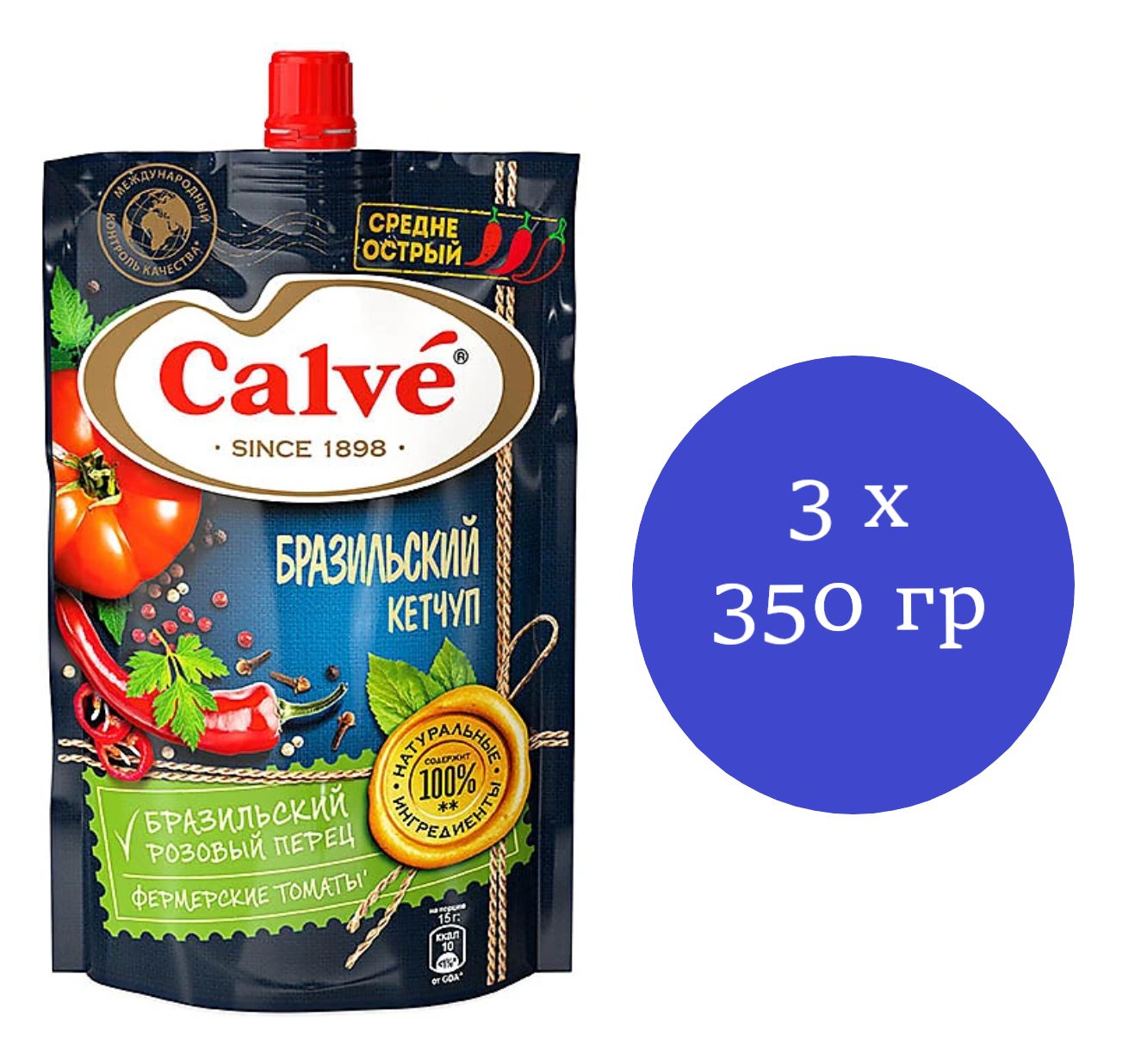 Calve,кетчупБразильский,3штпо350г