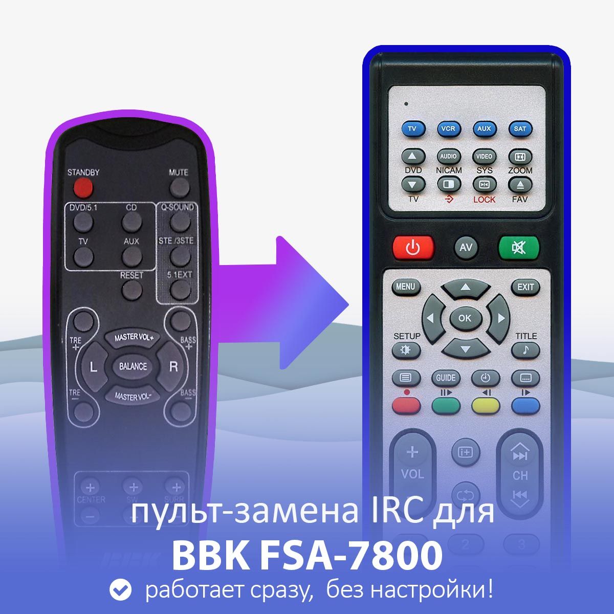 пульт-заменадляBBKFSA-7800