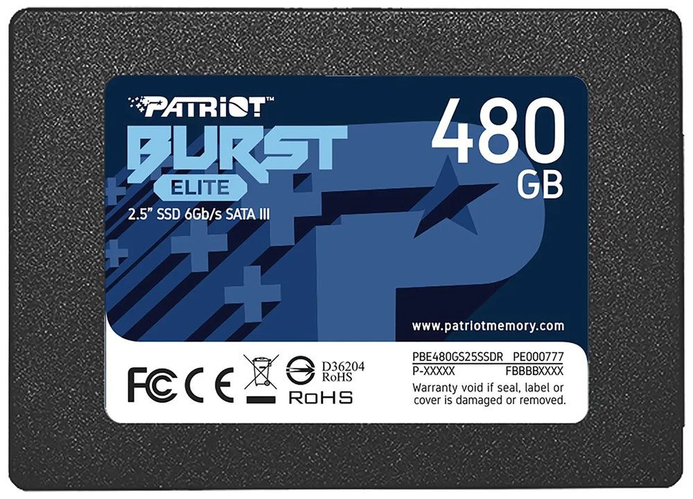 PatriotMemory480ГБВнутреннийSSD-диск2.5BurstElite480ГбSATAIIIPBE480GS25SSDR(2.5BurstElite480ГбSATAIIIPBE480GS25SSDR)