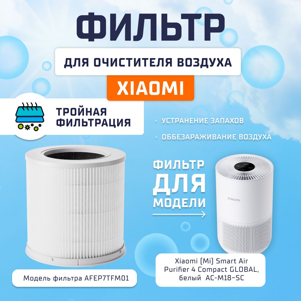 Фильтр для очистителя воздуха Xiaomi Smart Air Purifier 4 Compact (AFEP7TFM01) GLOBAL черный