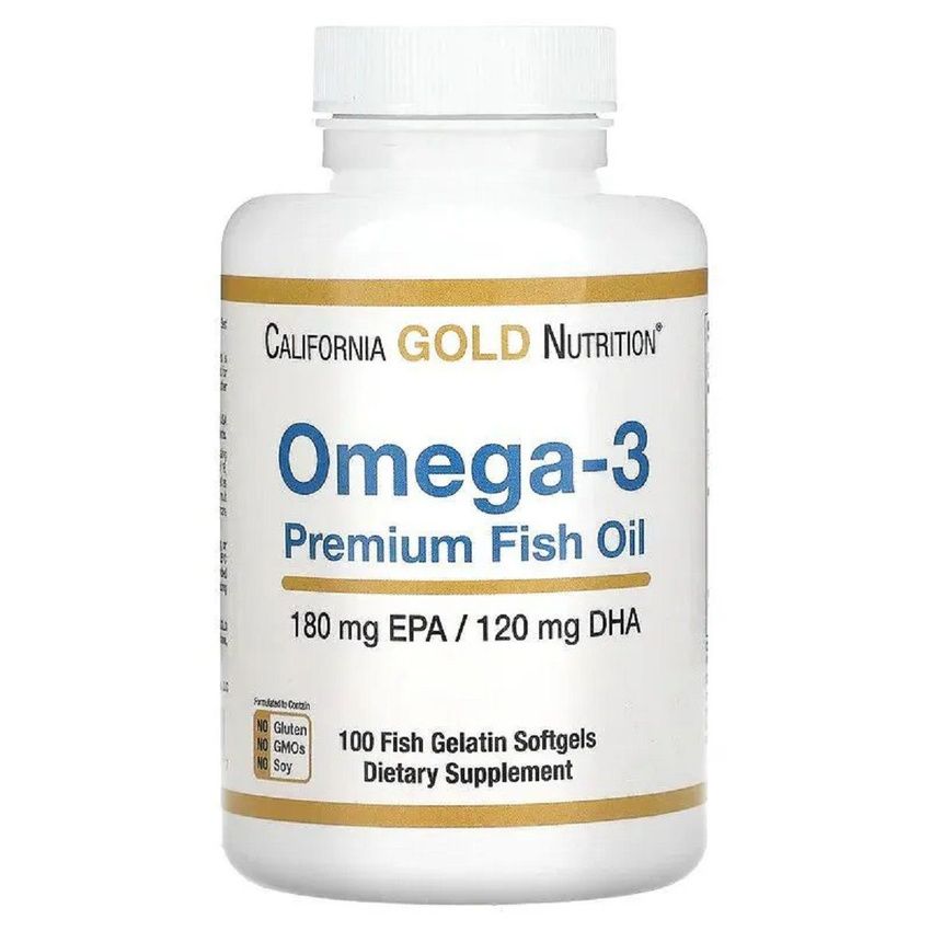 CaliforniaGoldNutritionOmega-3Premiumрыбийжир,100капсул