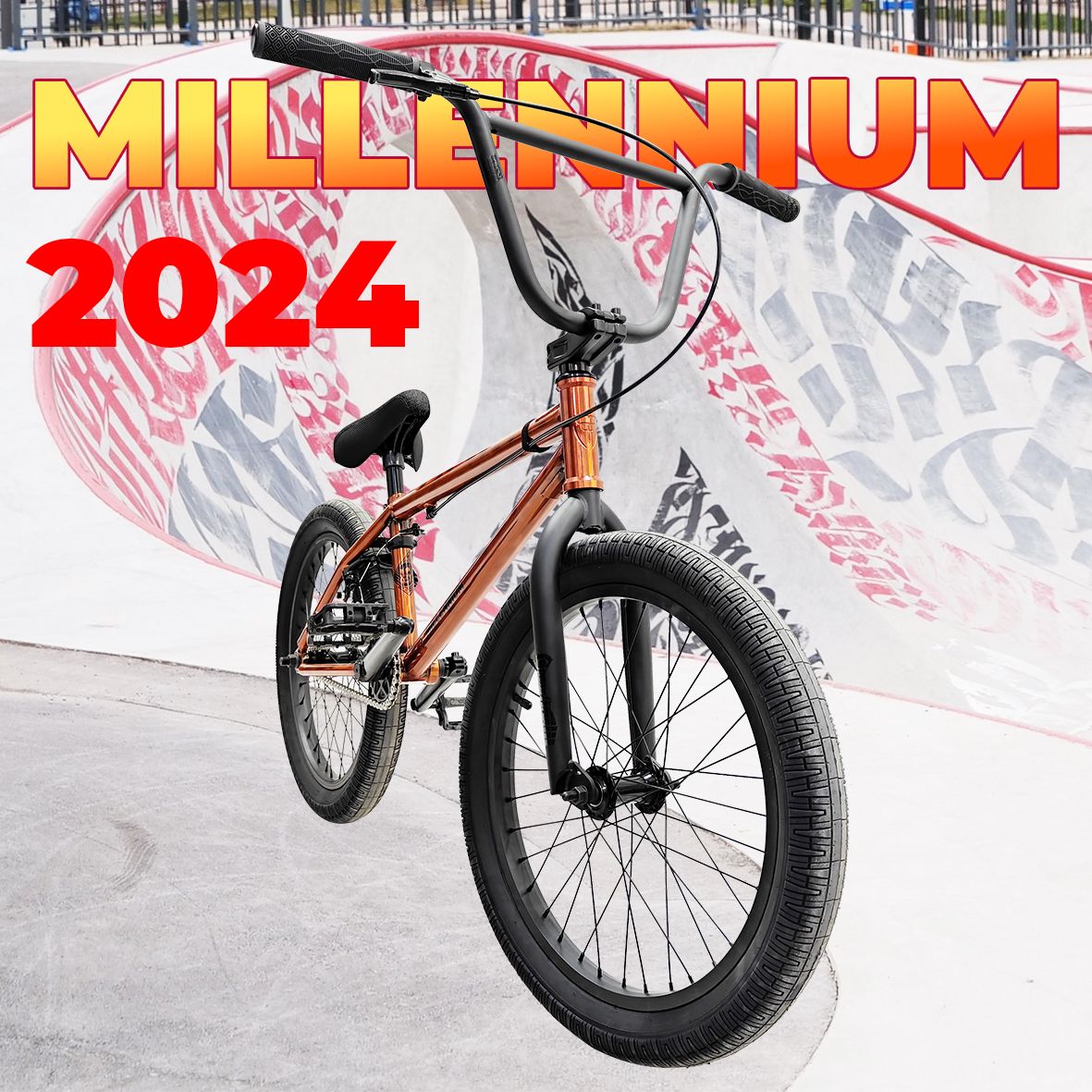 Велосипед трюковой BMX TECH TEAM Millenium 20.4" 2024 оранжевый