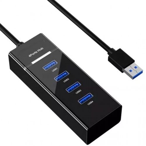 USB-концентратор, разветвитель USB3.0 KS-is KS-728 хаб - концентратор 1 порт USB3.0 + 3 порта USB2.0 кабель 1.2 метра - чёрный