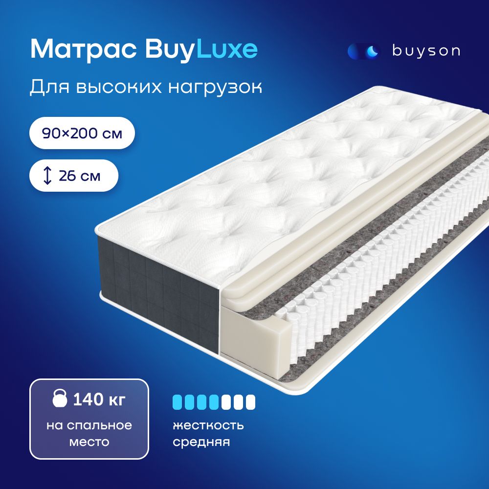 МатрасbuysonBuyLuxe,независимыепружины,90х200см