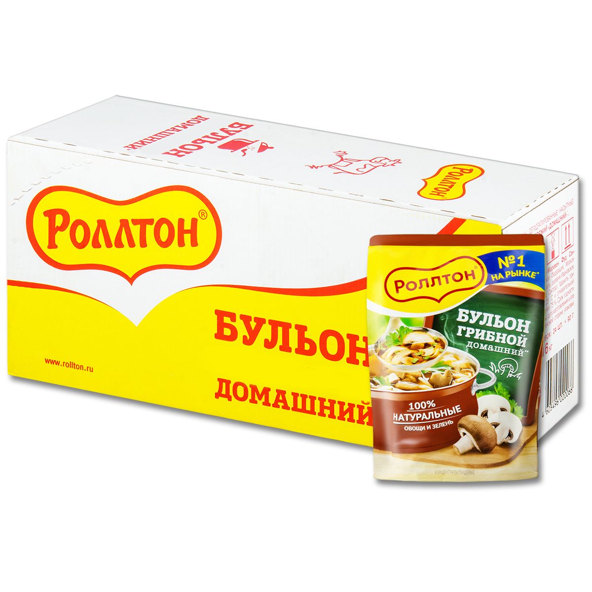 РоллтонБульон"Грибной"домашнийвпакете,90г,24шт.