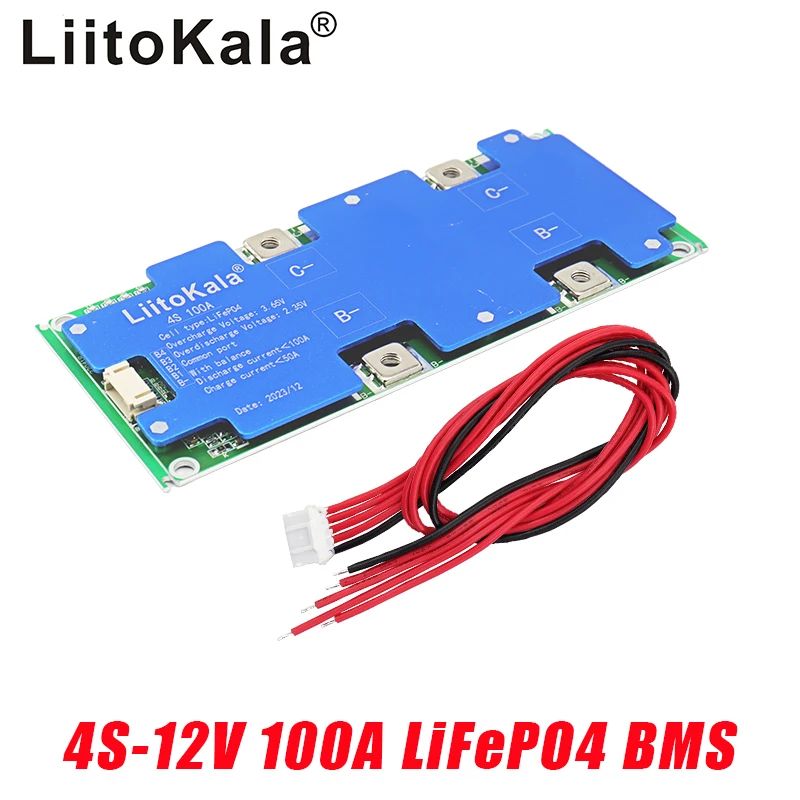 LiitoKala4S-12V100A/150A/200A-BMSLiFePo4литий-железо-фосфатнаябатареязащитыплатысосбалансированнойзарядкой