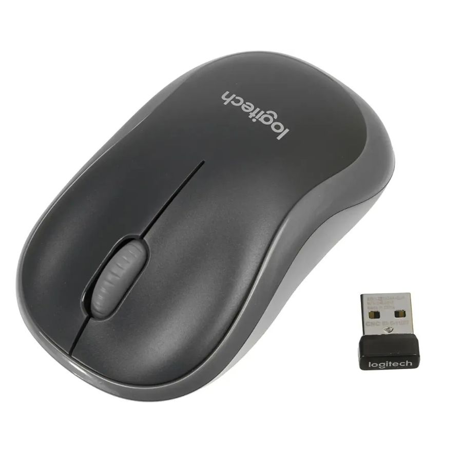 МышьLogitechM185,беспроводная,USB,серая