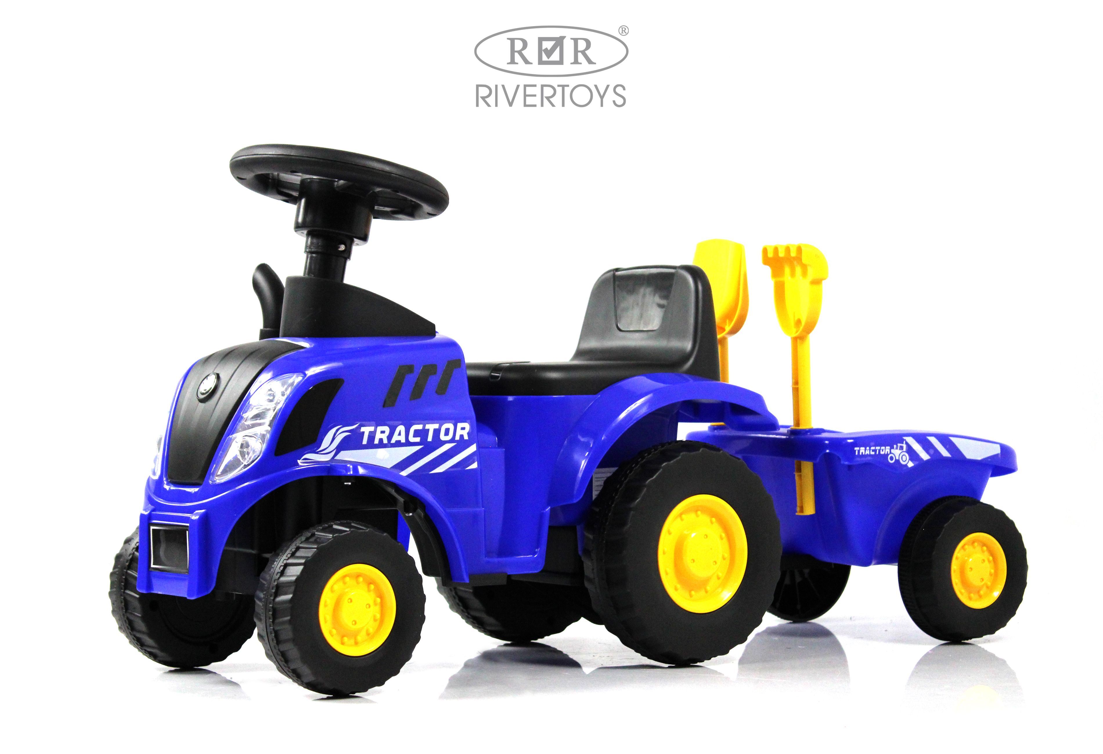 Детскийсинийтрактор-каталкаG101GGтолокарRiverToys