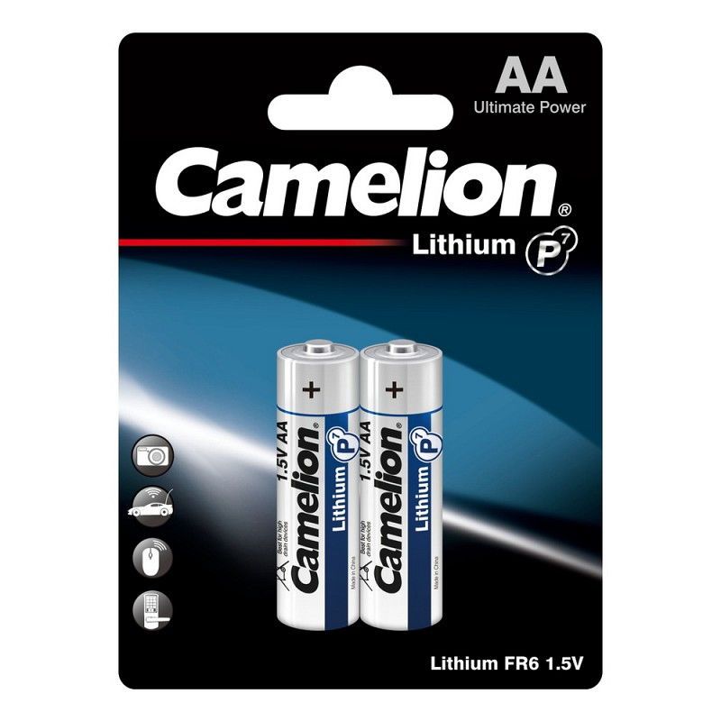 Батарейка(2шт)литиеваяпальчиковаяCAMELIONFR6(AA)Lithium1.5В(бл2)