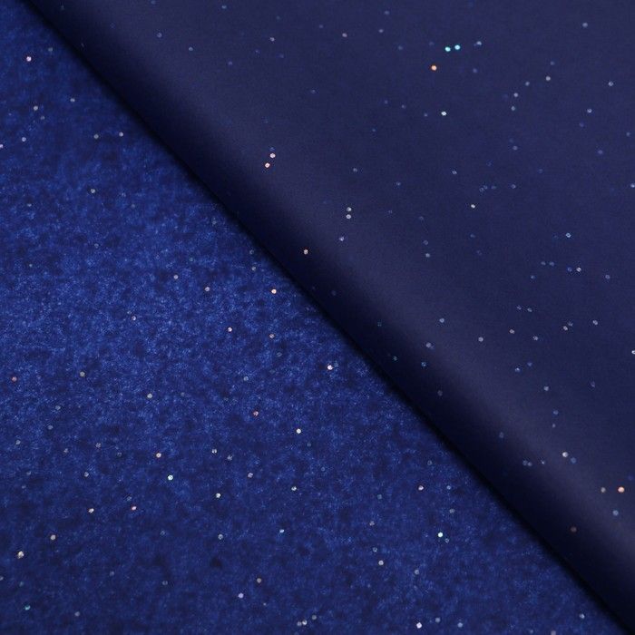 Бумага упаковочная тишью, Конфетти, синяя, 50см x 10 м 1уп.