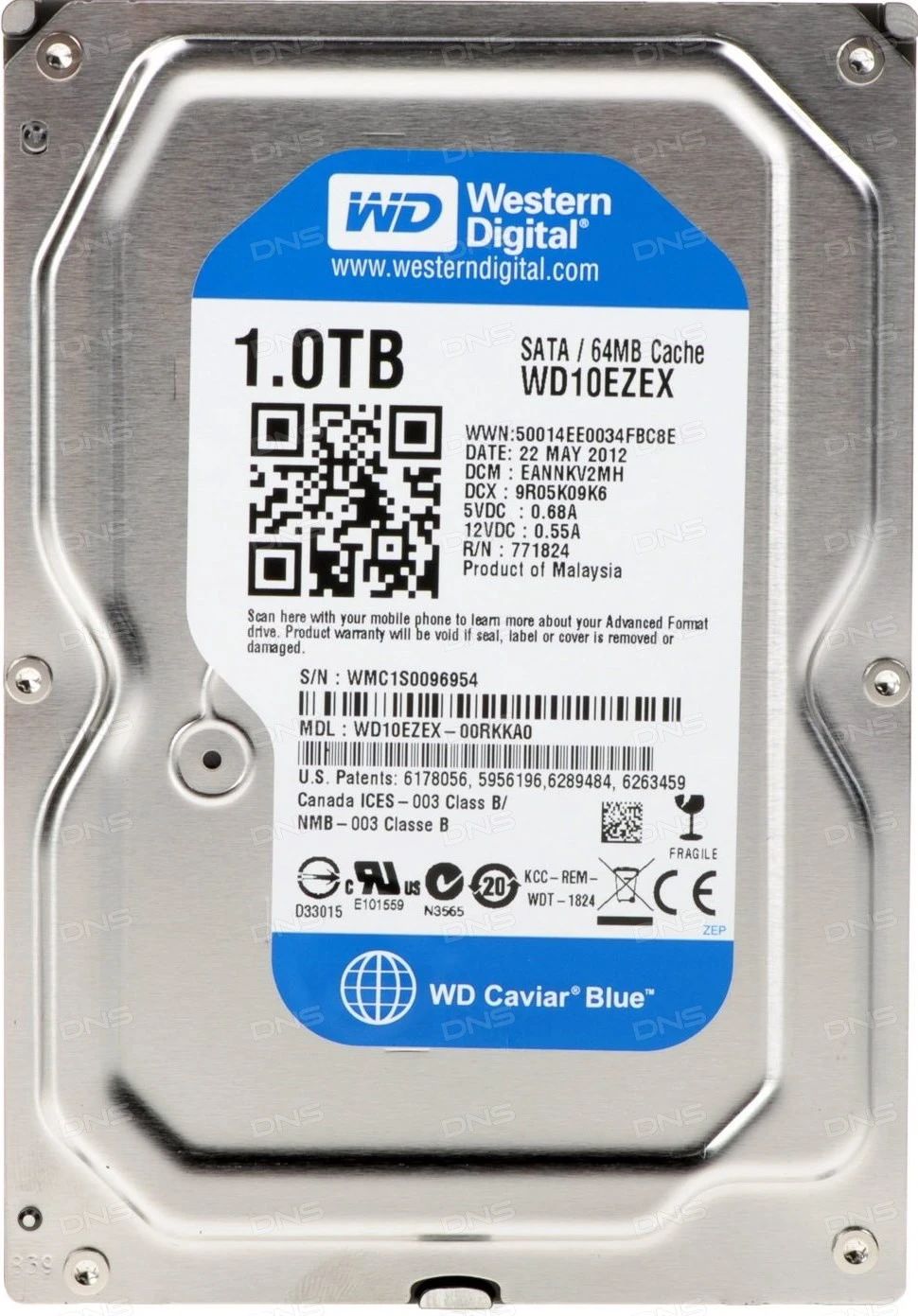 Western Digital 1 ТБ Внутренний жесткий диск WD10EZEX HDD (WD10EZEX HDD) 