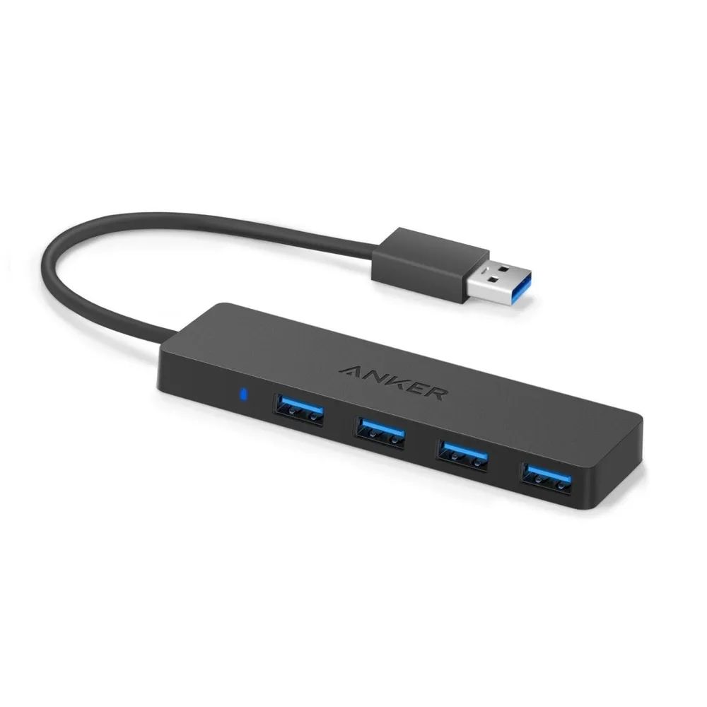 USB-концентраторANKER4-PortUltra-SlimUSB3.0Hub,разъемов:4,черный