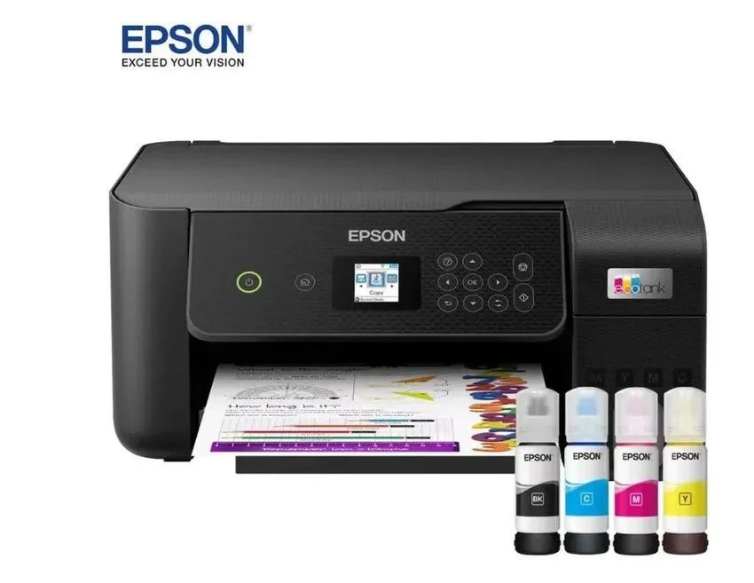 Epson Принтер струйный L3269, СНПЧ., цветн., A4, Wi-Fi, USB, черный. с 4 флаконами оригинальных чернил.xz