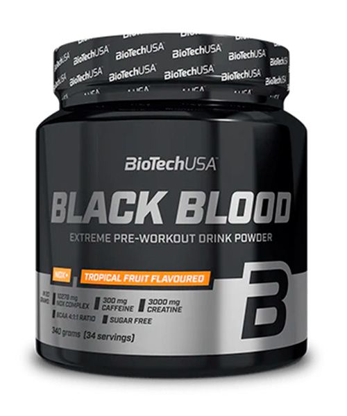 Предтренировочный комплекс Black Blood Nox+ Biotech USA, 16 порций (Тропические фрукты)