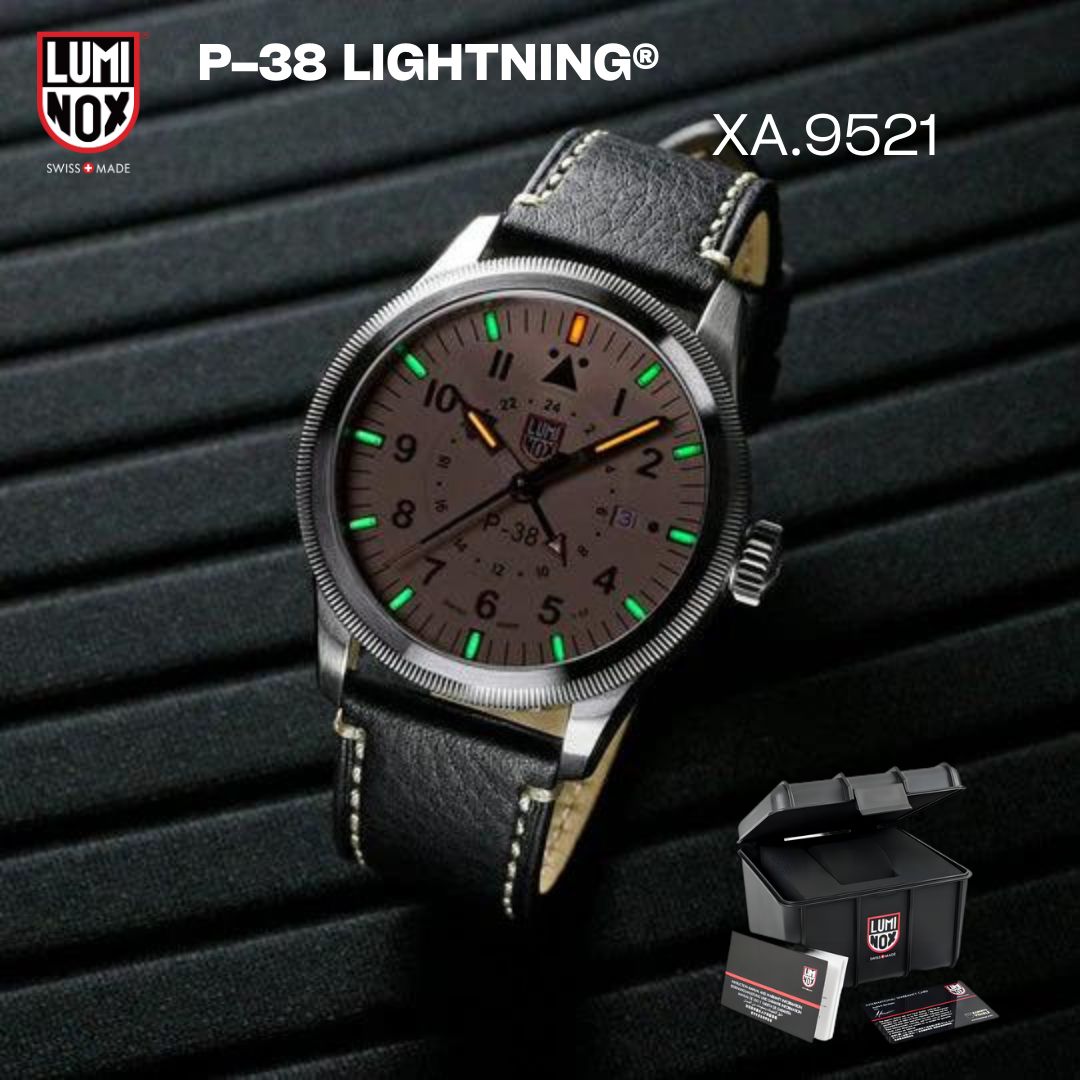 ШвейцарскиетитановыенаручныечасыLuminoxF-117NIGHTHAWKP-38LIGHTNING,42mm,XA.9521