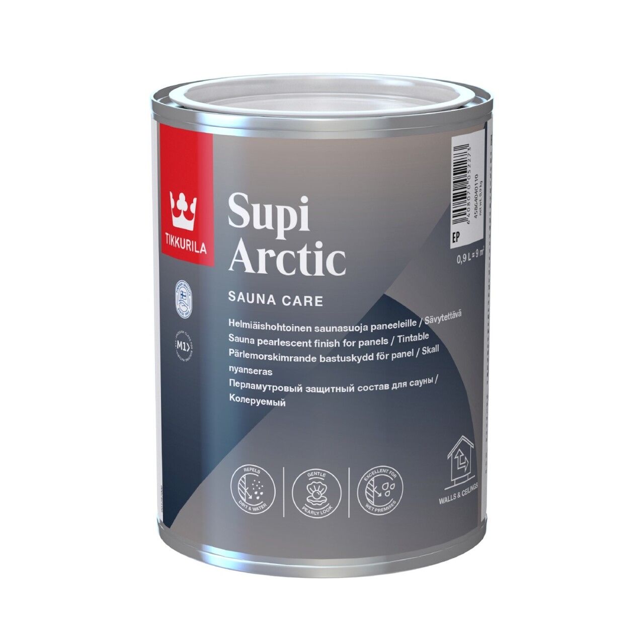 Tikkurila Supi Arctic/Тиккурила Супи Арктик, 0.9л, цвет перламутровый защитный состав для бань