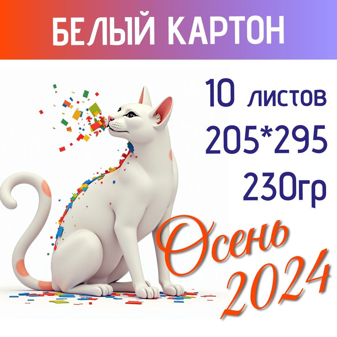 Картонбелый,плотныйдлятворчестваирисования,10листов,мелованный