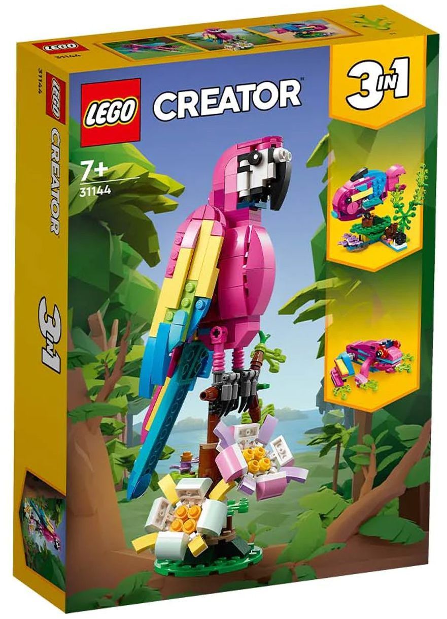 Конструктор LEGO Creator 3-in-1  Экзотический розовый попугай, 253 деталей, возраст от 7+, 31144