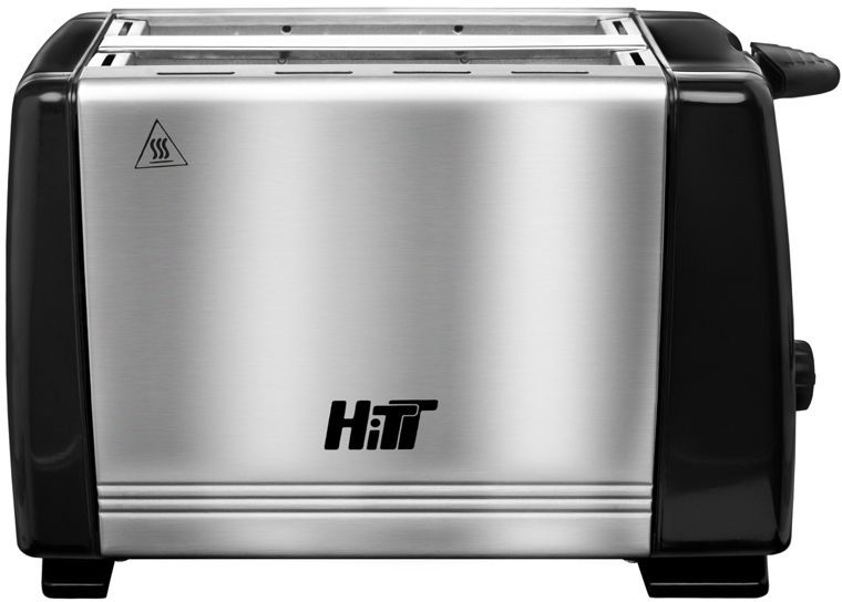 HiTT Тостер HT-5305 700 Вт тостов - 2, серебристый, черный