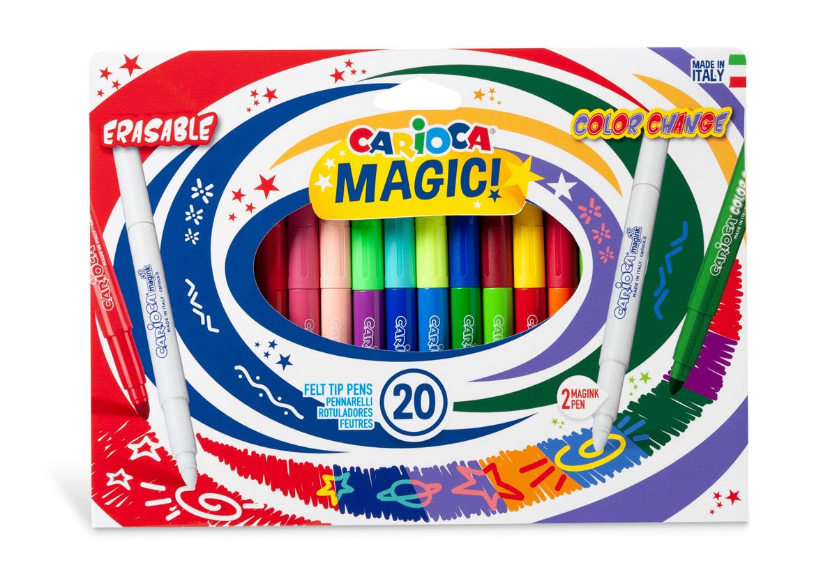 Carioca Фломастеры меняющие цвет Magic Markers стираемые 20 цв двухцветные 41369