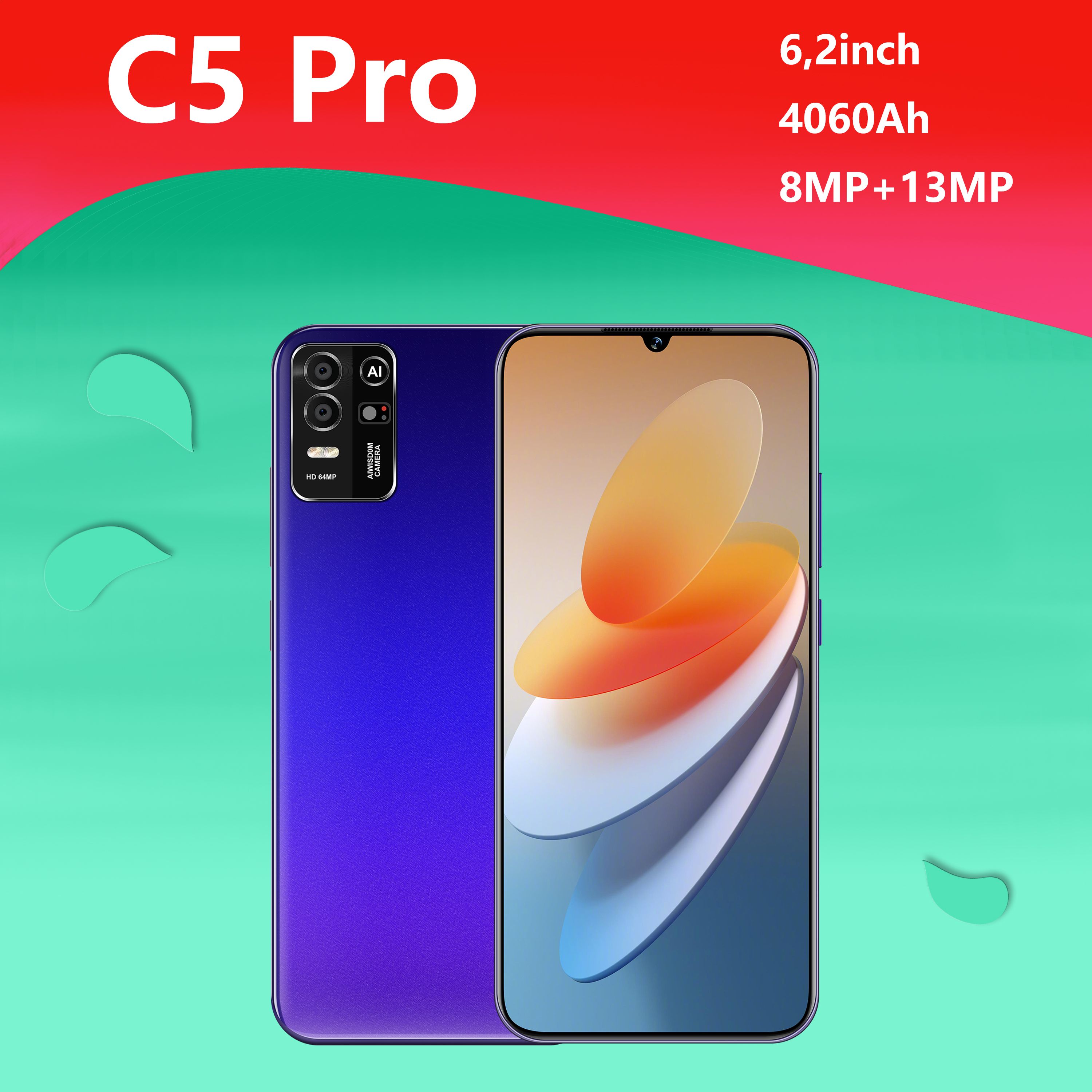 СмартфонСмартфонC5Pro,русскаяверсия,сеть4g,6.2дюйма,большойHDэкран,противоударнаяиводонепроницаемаязащита,мощныйпроцессор,плавнаяигроваяфункция,гибкаяфотофункция,длительноевремяавтономнойработы,быстраязарядка,отличныйподарокEU6/128ГБ,синий