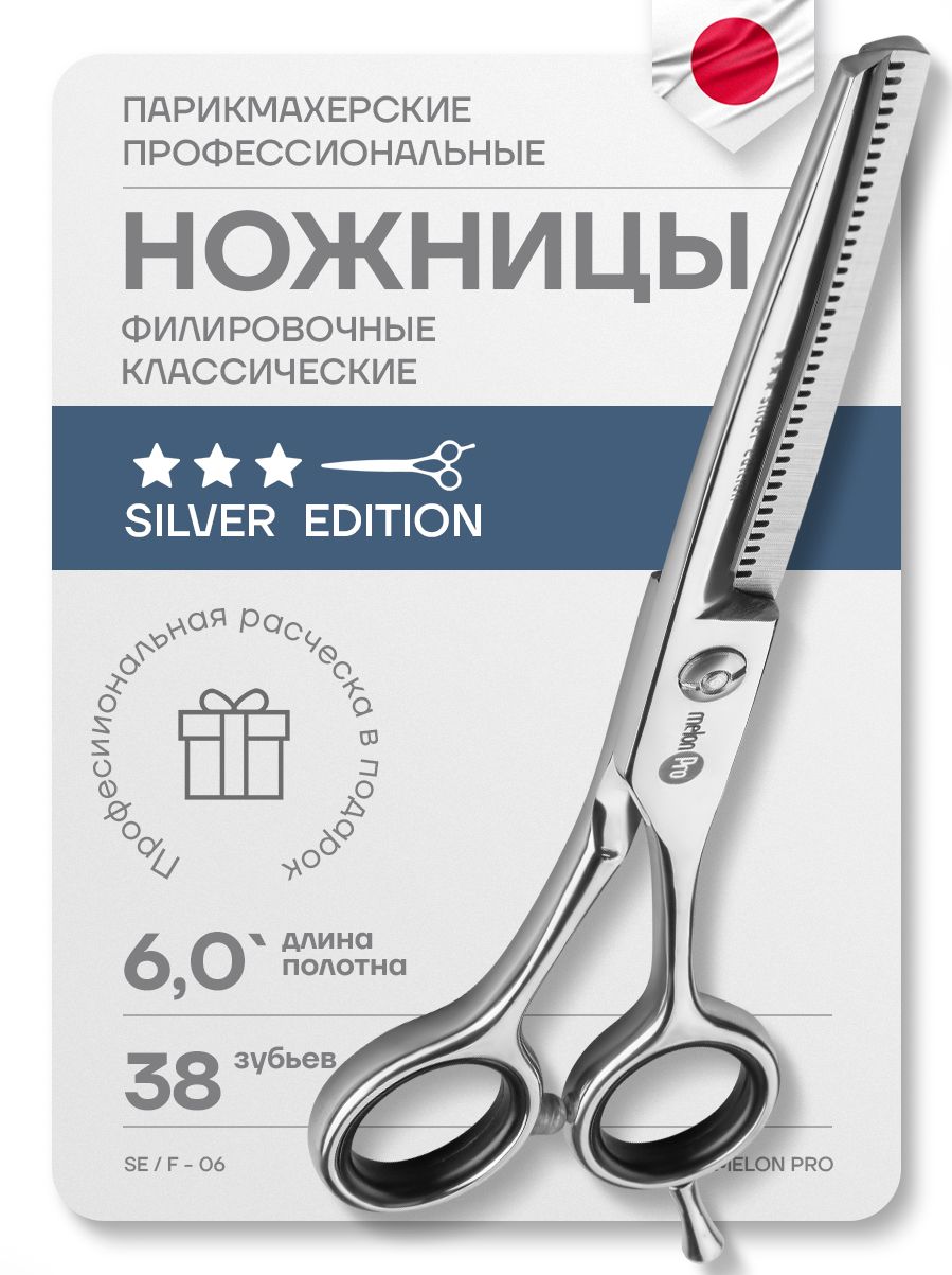 Ножницы парикмахерские Silver Edition филировочные классические 38 зубьев 6,0