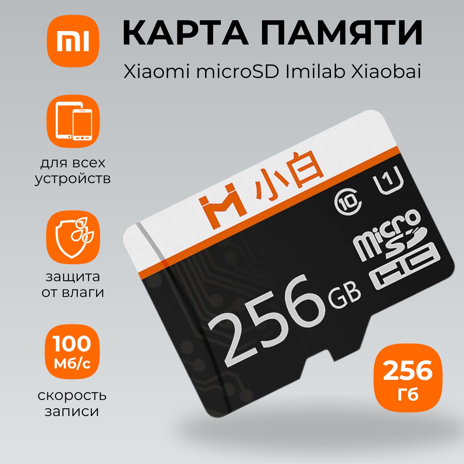 Карта памяти Xiaomi microSD Imilab Xiaobai 256GB