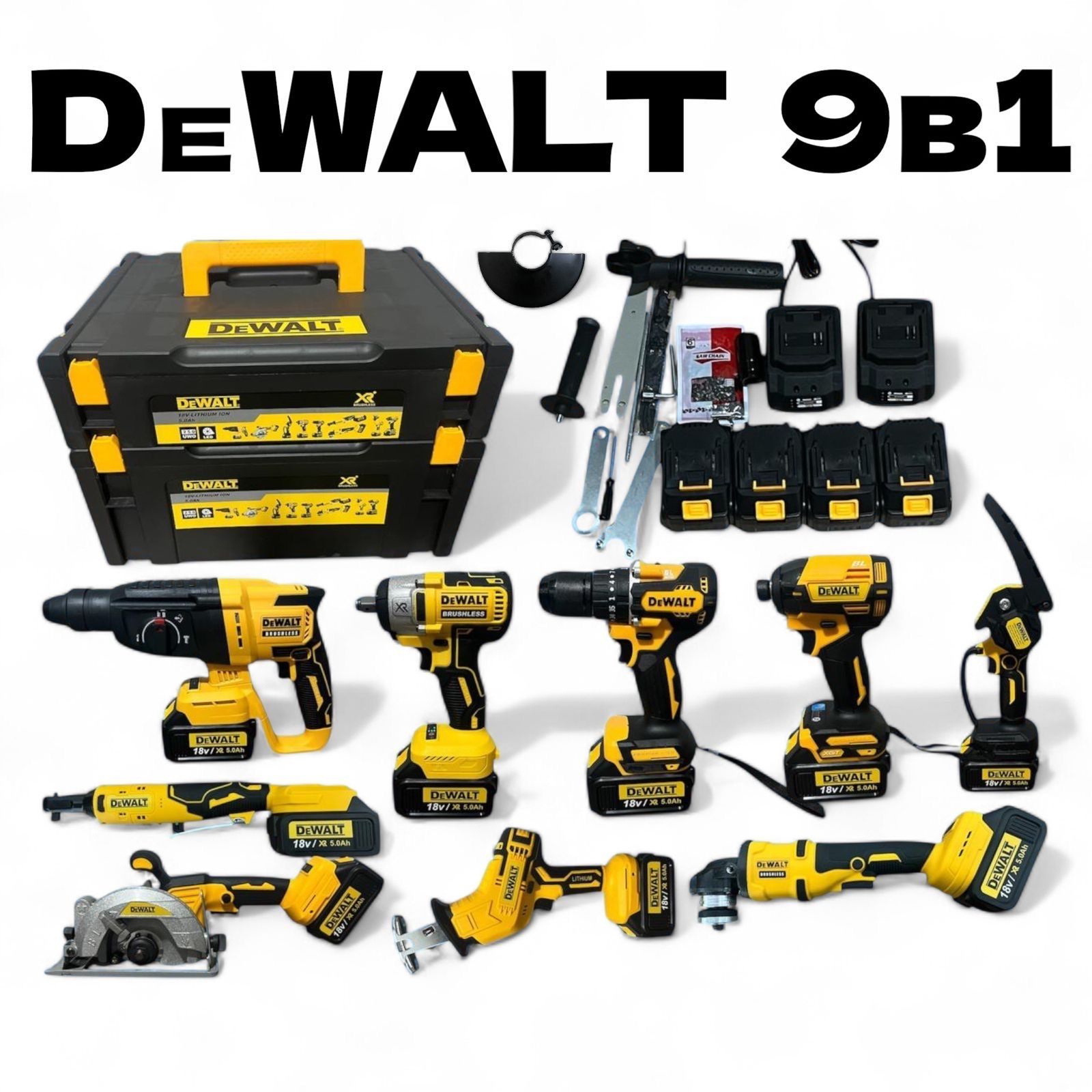 Аккумуляторный набор DeWALT 9в1 18вт