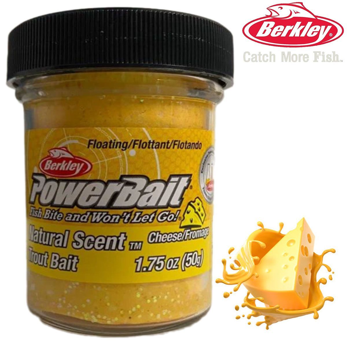 Паста Berkley PowerBait Natural Scent Trout Bait Cheese Glitter/gltr 50g