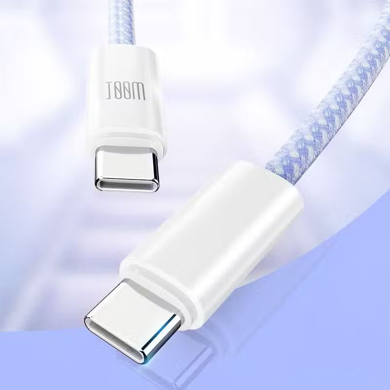 Кабель зарядный ROCK Rainbow Series UCB-C TO UCB-C 100W Fast Charging Data Cable 1.2M пурпурный