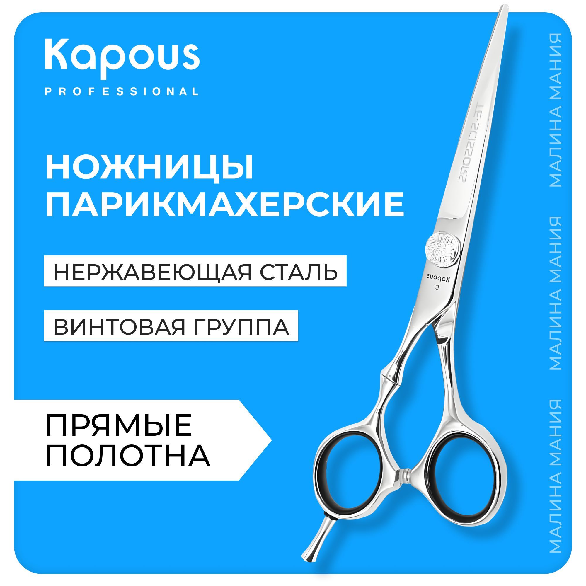 KAPOUS Ножницы парикмахерские TE-SCISSORS прямые 6.0 модель СК23/6