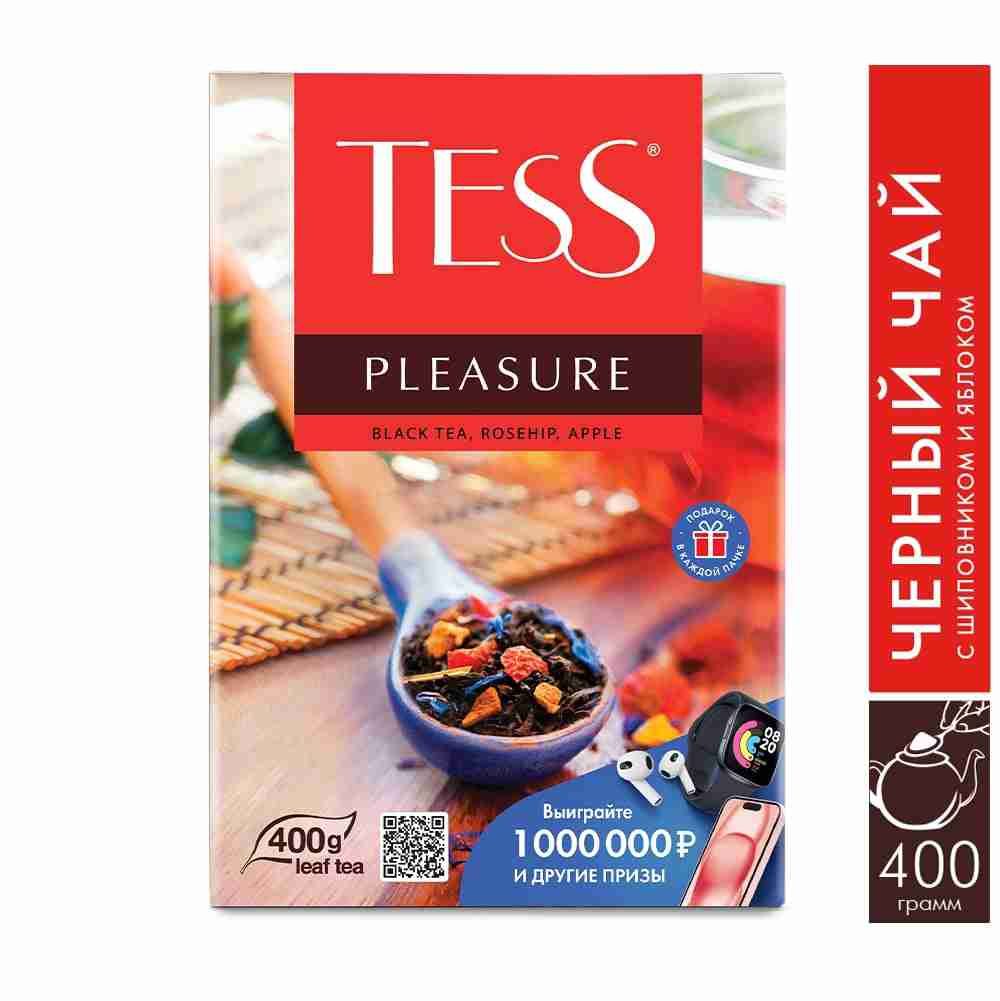 Чай листовой чёрный Tess Pleasure, шиповник и яблоко, 400 г