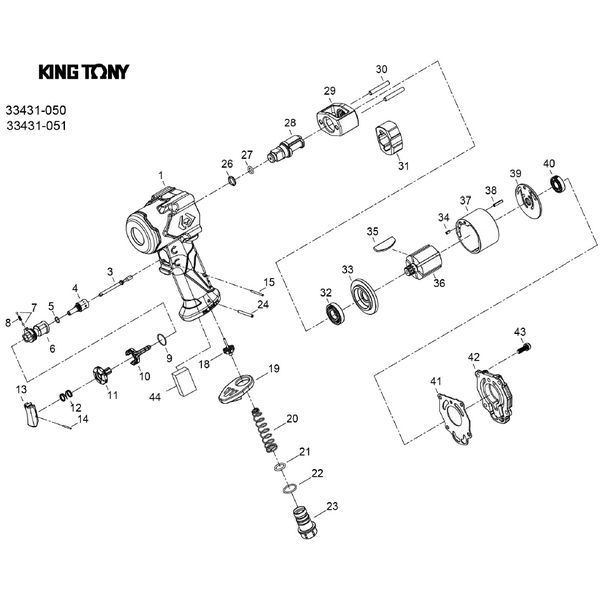 KING TONY Ремкомплект для гайковерта 33431-050, курок