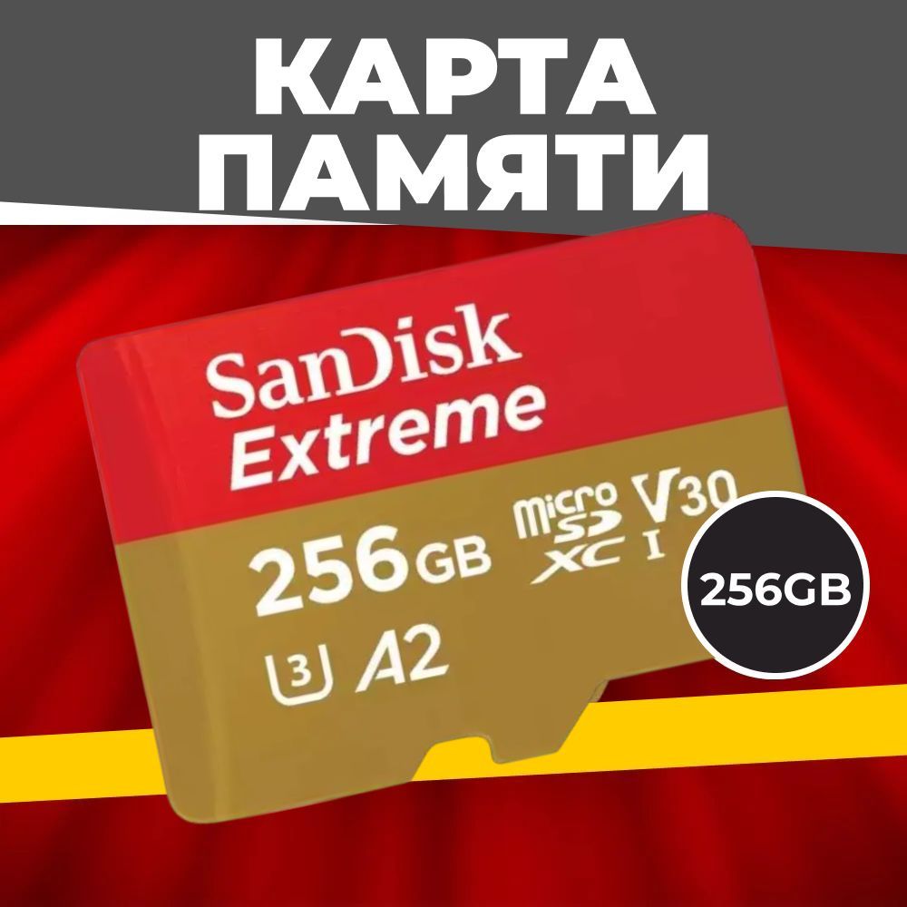 SanDisk карта памяти MicroSD 256GB Extreme / SDSQXAV-256G-GN6MN