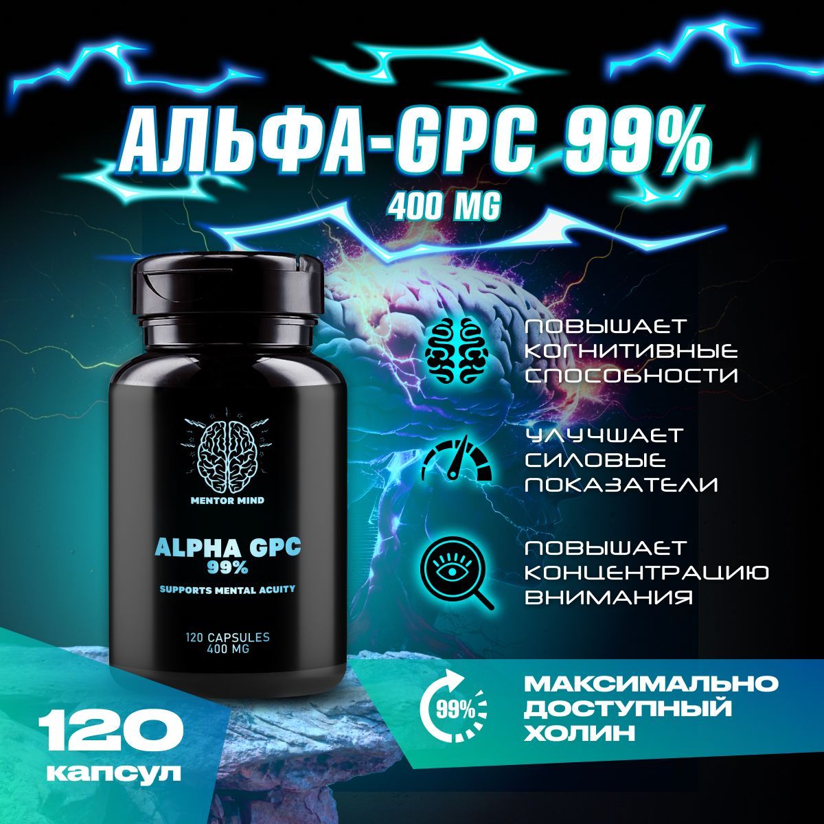 Альфа-ГФХ,Alpha-GPC990к400мг