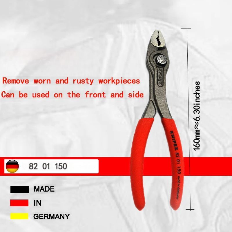 KNIPEX,TwingripАнтискользящиешарнирно-губцевыеклещи150/250ммВодянойнасосПластиковаярукояткаТвердыйзажимРучнойинструмент,8201150/1250