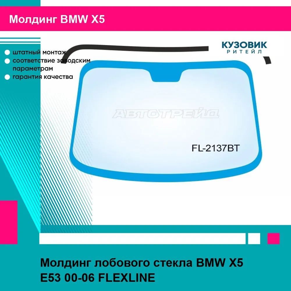 Молдинг лобового стекла BMW X5 E53 00-06 FLEXLINE БМВ х5