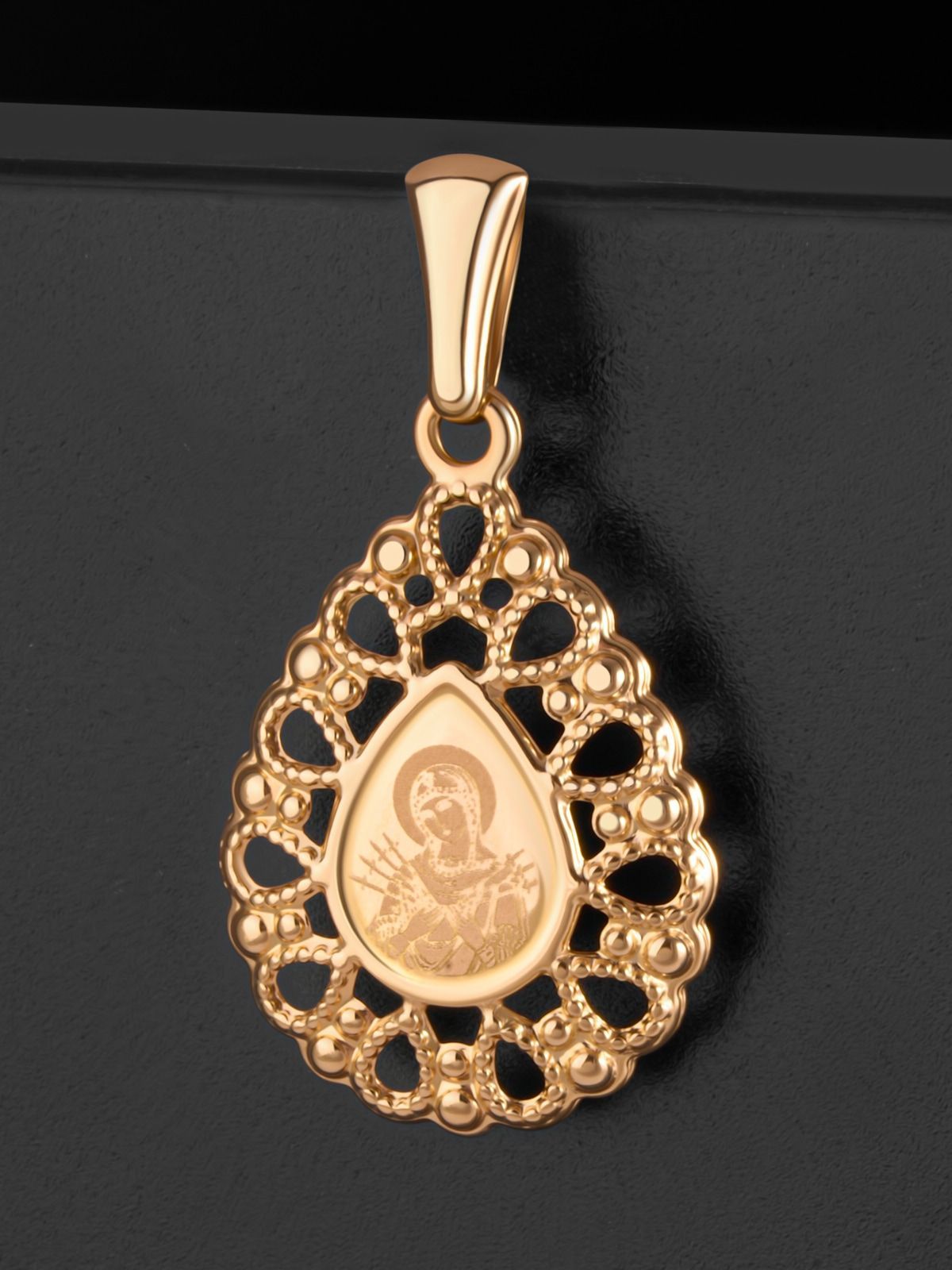 Подвеска православная на шею 585 Семистрельная икона Божией Матери