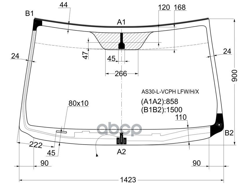 XYG Стекло лобовое (Обогрев щеток/ Молдинг) Toyota RAV4 (XA30) 05-13 / Vanguard 07-13